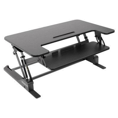 Mount-It! 36.5" Wide Sit Stand Desk Converter with Gas Spring Black MI-7926
