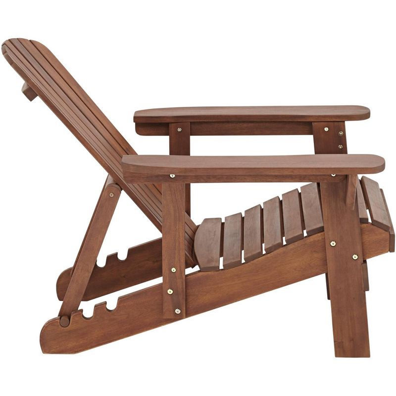 Teal Island Designs Fletcher Dark Wood Outdoor Reclining Adirondack Chairs Set of 2, 5 of 10