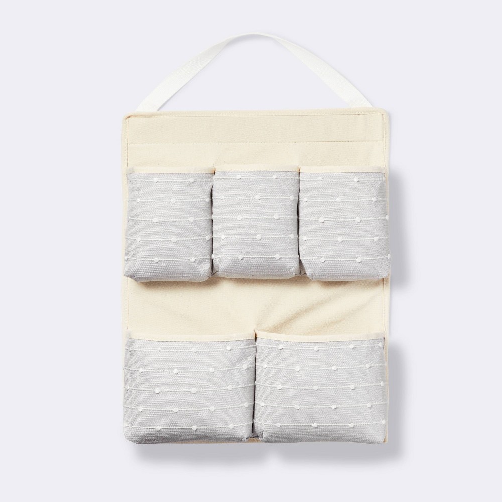 Wall Hanging Storage with Slub Stitching - Gray - Cloud Island™