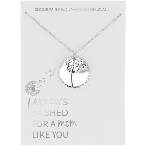 Pavilion Gift Company - Mom - 16.5"-18.5" Engraved Rhodium Plated  Necklace - Necklaces - 1 of 4