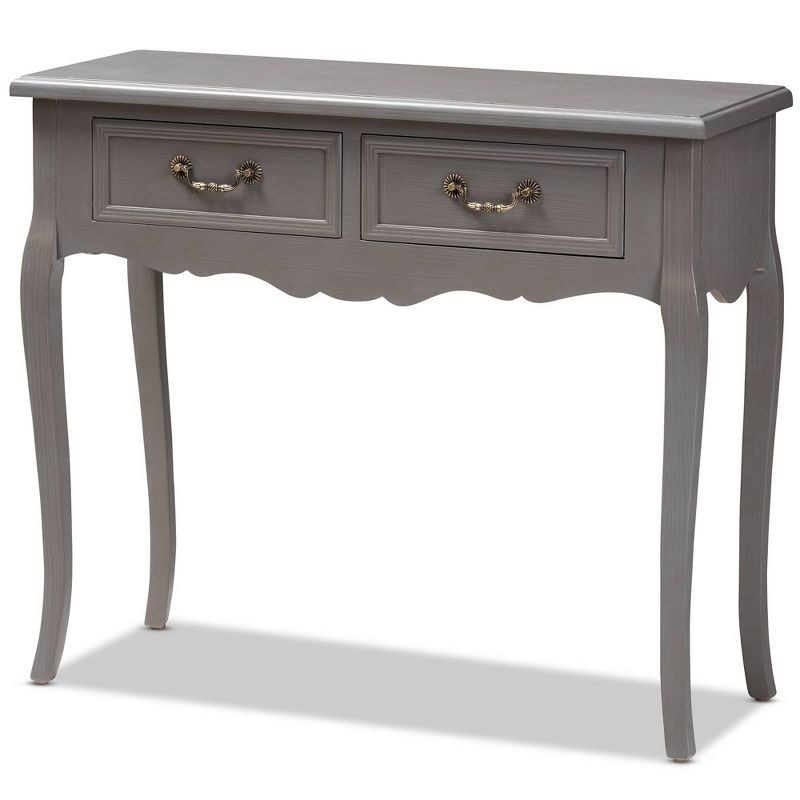 Capucine Finished Wood 2 Drawer Console Table Gray - Baxton Studio, 1 of 11