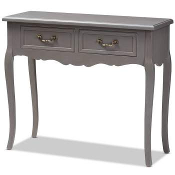 Capucine Finished Wood 2 Drawer Console Table Gray - Baxton Studio