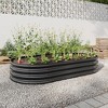 Bencmate Planters U Shape Large Garden Bed Outdoor Metal Raised Planter Bed for for Plants, Vegetables, Flowers, Black, 70.86"*35.43"*11.42" - 2 of 4