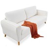 Garvee 84" White Sofa Couch, Modern 3 Seater Sofa Large boucle Beige Sofa for Living Room with Streamlined Armrests & Wood Feet - 2 of 4
