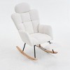 Accent Chairs Living Room,Accent Chairs With Arms,High Backrest And Pillows,Rocking Chair For Nursery,Rocking Chair Glider-Maison Boucle‎ - 4 of 4