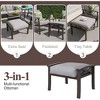 Heynemo 2 Pieces Metal Outdoor Patio Ottoman Set, Outdoor Foot Stools with Thick Cushion, Small Seat Furniture for Porch Balcony Backyard, Coffee - 2 of 4