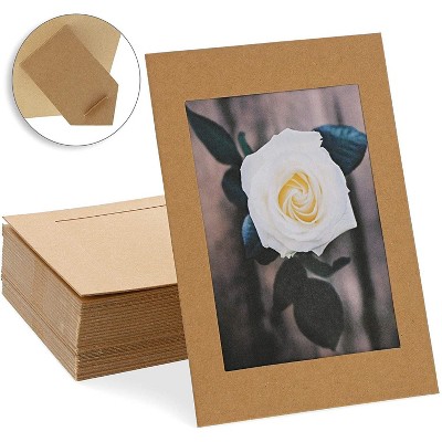 Juvale 50-Pack Cardboard Photo Picture Frames Photo Frames Easel 4x6 Inches, Kraft