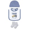 Hudson Baby Infant Boy Cotton Layette Set, Blue Construction Trucks - 3 of 4