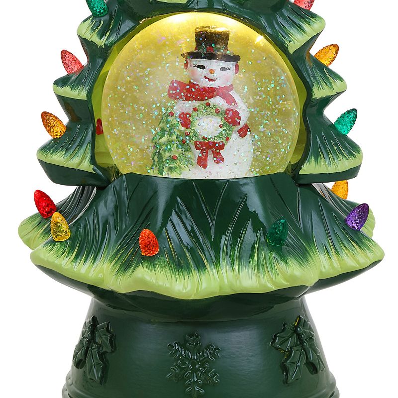 Mr. Christmas Nostalgic Ceramic LED Christmas Tree With Automatic Snow Globe, 6 of 7