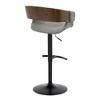 Adjustable Fabric Mid-Century Modern Swivel Bar Stool with Metal Base and Rounded Footrest for Home Bar or Kitchen (Set of 2) - 4 of 4