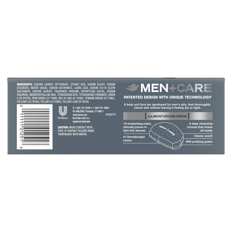 Dove Men+Care 3-in-1 Deep Clean Hand &#38; Body + Face + Exfoliation Bar Soap - 3.75oz/8pk, 3 of 9