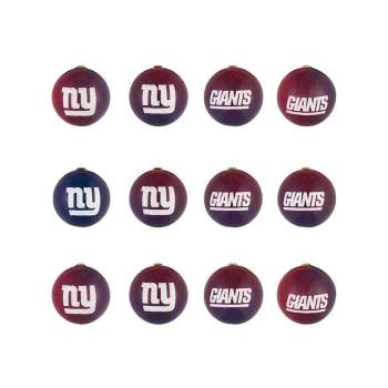 Evergreen Holiday Ball Ornaments, Set of 12, New York Giants