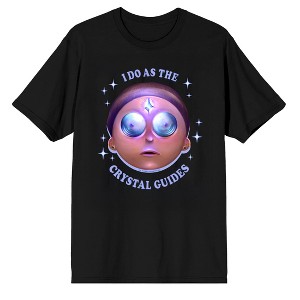 Rick & Morty I Do As The Crystal Guides Adult Black Crew Neck Short Sleeve T-shirt - 1 of 4