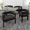 Dining Chair Set Of 4,Teddy Upholstered Armchair With 3 Legs,Barrel Dining Chair,Side Chairs,Accent Chair For Living Room-Cuddlewood - 3 of 4
