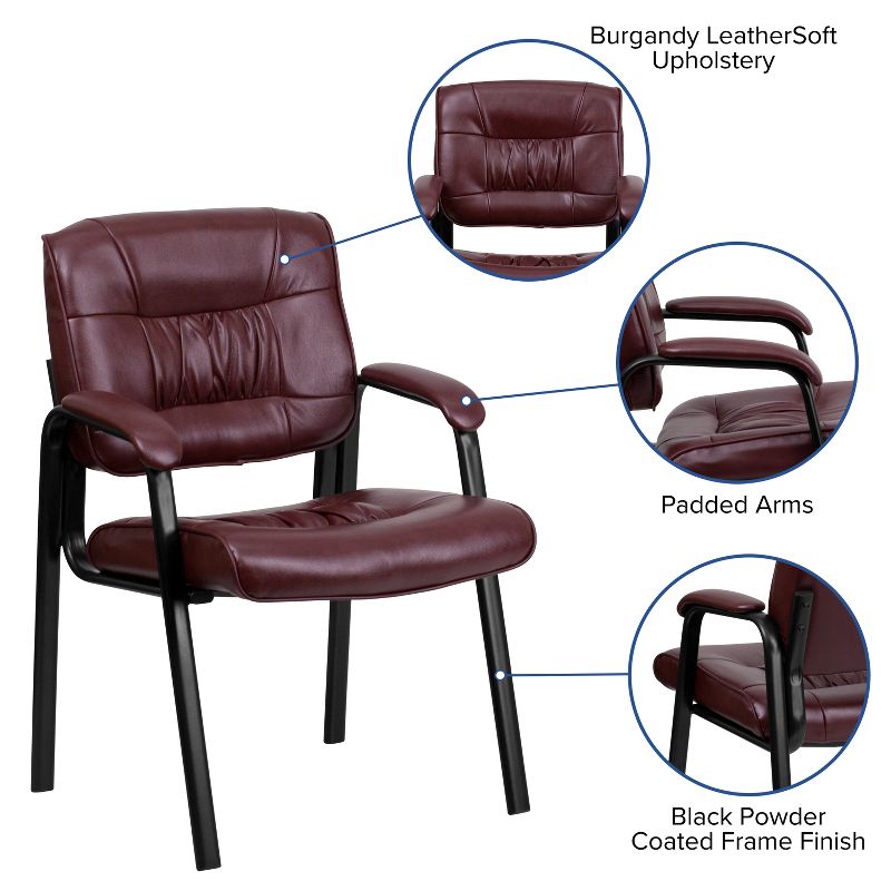 Emma and Oliver LeatherSoft Executive Reception Chair with Powder Coated Frame, 3 of 11