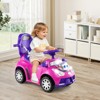 Costway 3-in-1 Sliding Walker w/ Adjustable Canopy Horn Music & Light for Boys & Girls Pink/Red/White - 2 of 4