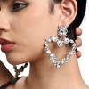 SOHI Women's Crystal Silver Party Drop Earrings - 4 of 4