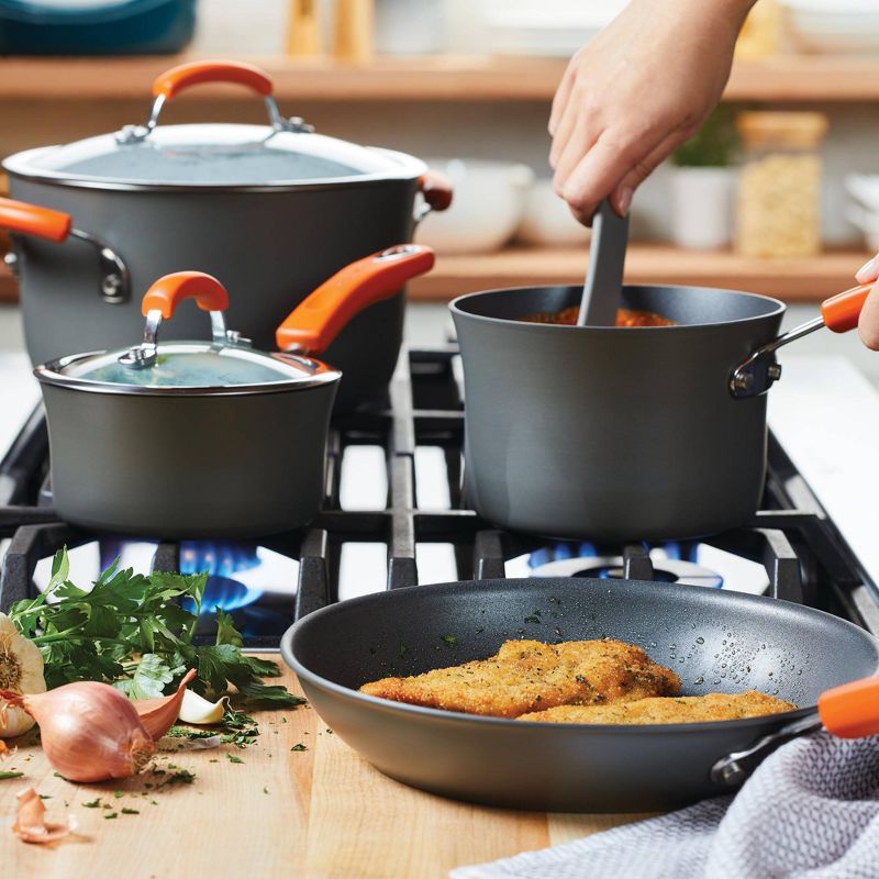 Rachael Ray Hard Anodized II Dishwasher Safe Nonstick 10pc Cookware Set, 2 of 18