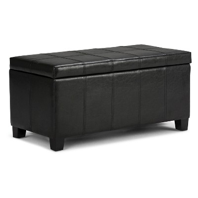 black leather ottoman target