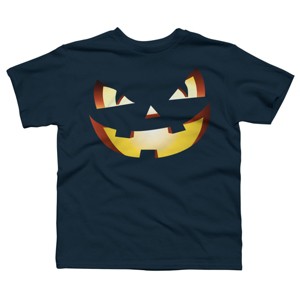 Boy's Design By Humans Halloween Pumpkin Evil Smiley Face By artdim T-Shirt - 1 of 3