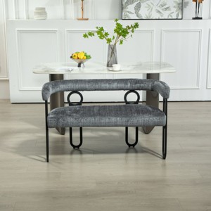 Modern Upholstered Chenille Fabric Loveseat 2 Seater Sofa Couch,Living Room,Office Sofa Couch Furniture,2 seater Bench-Cuddlewood - 1 of 4
