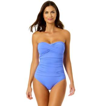 Anne Cole Women's Live In Color Twist Front Shirred One Piece Swimsuit