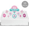 Big Dot of Happiness Girl 13th Birthday - Official Teenager Birthday Party Cake Decorating Kit - Happy Birthday Cake Topper Set - 11 Pieces - 2 of 4