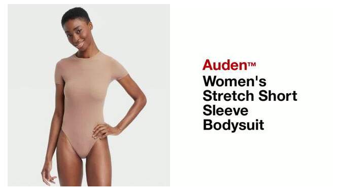 Women's Stretch Short Sleeve Bodysuit - Auden™, 2 of 7, play video