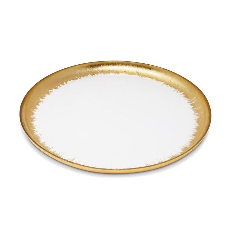 Classic Touch Set of 4 Plates with Gold Brushed Rim, 4 of 5