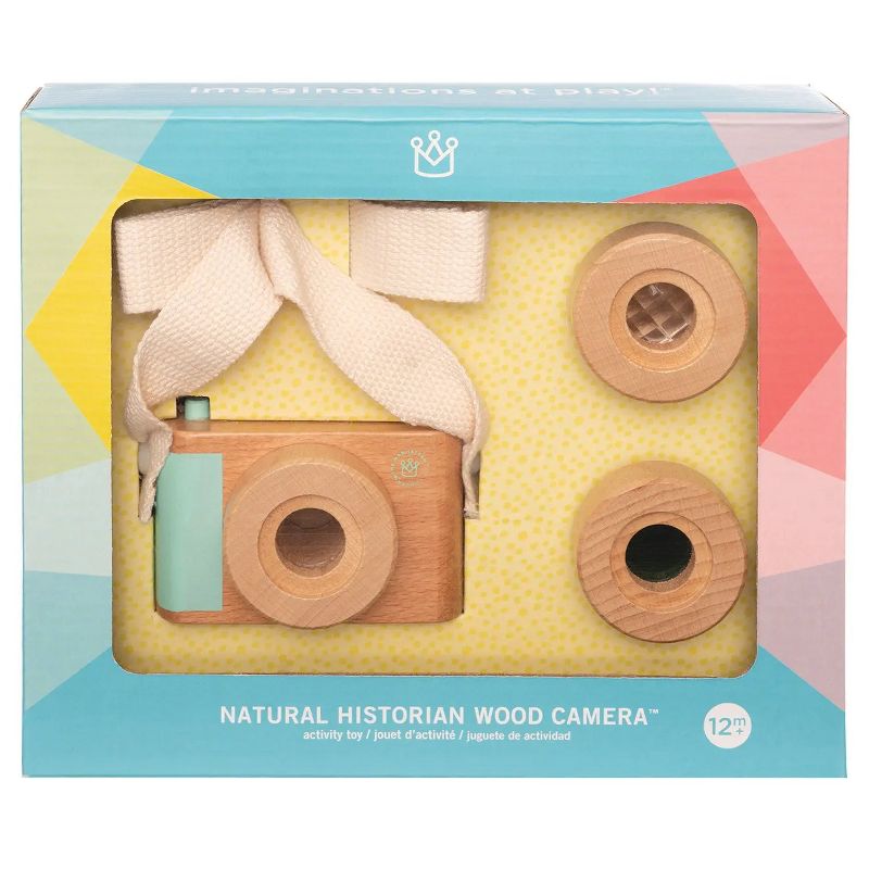 Manhattan Toy Natural Historian Wooden Camera Pretend Time Play with Clear, Green and Kaleidoscope Lenses, 3 of 13