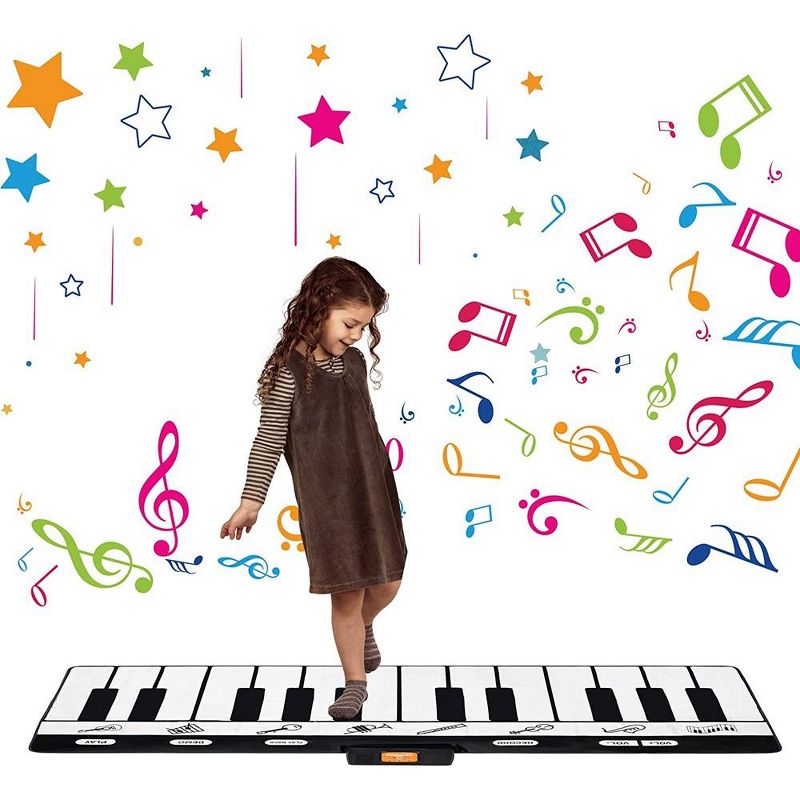 Toddler Floor Piano Playmat 71" - 24 Keys Dance On Piano Play Mat has Record, Playback, Demo, Play, Adjustable Vol.- Best Gift, 5 of 9