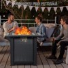 50,000 BTU Propane Fire Pit Table - 28" Rectangle Outdoor Firepit with Cover, CSA Certified, Steel/Iron Construction (Black) - 3 of 4