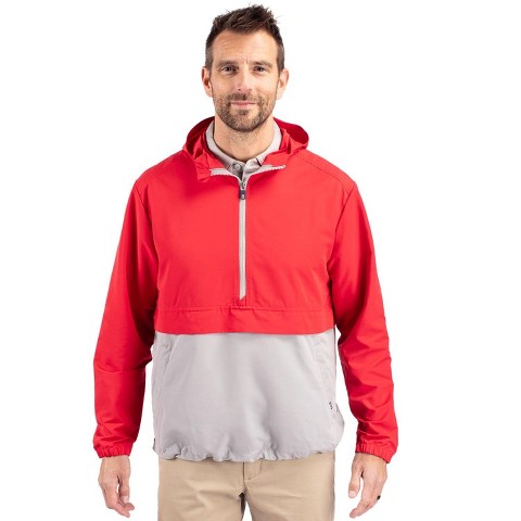Cutter & Buck Charter Eco Recycled Mens Anorak Jacket - Red/Polished - L