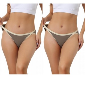 Allegra K Women's Cotton Low Waist Breathable Stretch Hipster Briefs 2 Packs - 1 of 4