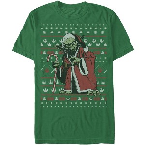 Men's Star Wars Ugly Christmas Santa Yoda T-Shirt - 1 of 4