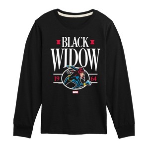 Boys' - Marvel - Black Widow Collegiate Long Sleeve Graphic T-Shirt - 1 of 4