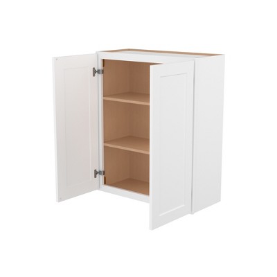 HOMLUX Easy-DIY Shaker White Ready to Assemble Wall Kitchen Cabinet 2 Doors-2 Shelves