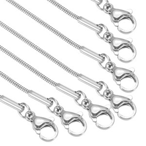 Unique Bargains Round Stainless Steel Charm Snake Chain Necklaces 12 Pcs - 1 of 4