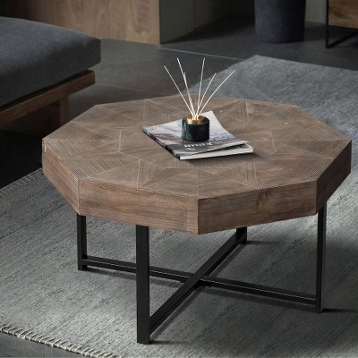 CENGHU Modern Farmhouse Coffee Table, Living Room Center Table with Storage Shelf, Tea Table, Side Table for Dining Room, Bedroom