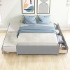 GDFStudio Gill Solid Wood Full Size Platform Bed with Twin Size Trundle and 2 Drawers - 4 of 4