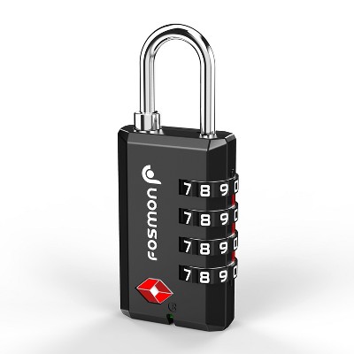 Fosmon TSA Approved Luggage Lock, Combination Padlock with Zinc Alloy Body, Combo TSA Lock for Luggage, Suitcase, Locker, Gym, Backpack - Black