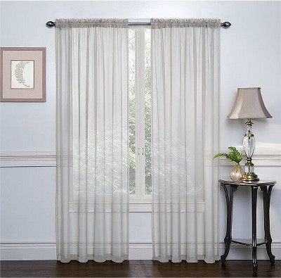 GoodGram 2 Pack Luxurious Voile Rod Pocket Sheer Window Curtain Panels