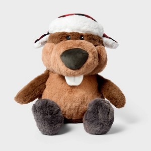 10.5'' Beaver with Hat Stuffed Animal - Gigglescape™ - 1 of 3