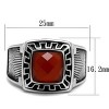 Slickblue Agate Solitaire Ring, Stainless Steel, Men’s Fashion Ring, High Polished, Red Siam, Sizes 8-10 - 2 of 4