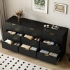 FONTOI 9 Drawer Dresser Bedroom Large Deep Chest of Drawers Wooden Storage Cabinet Long Dressers for Living Room, Hallway, Black, 63"* 15.74"*30.31" - 2 of 4