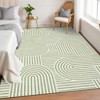 Living Room Rug, Washable Area Rugs, Abstract Rug for Bedroom, Area Low Pile Rug, Soft Rainbow Non Slip Throw Rugs with Rubber - 2 of 4