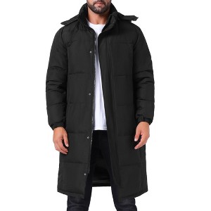 INSPIRE CHIC Men's Winter Full-Zip Winter Detachable Hooded Quilted Padded Puffer Jacket - 1 of 4