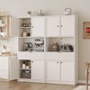 70“ Tall Kitchen Pantry Storage Cabinet, Modern Kitchen Hutch Bar Cabinet with Microwave Stand, Buffet Sideboard with Hutch, Cupboard with Drawers - 4 of 4