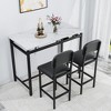 3-Piece Dining Set with 2 Upholstered Chairs for Small Spaces - 4 of 4