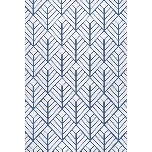 2 6 X8 Rectangle Indoor And Outdoor Loomed Geometric Area Rug Blue Nuloom Target